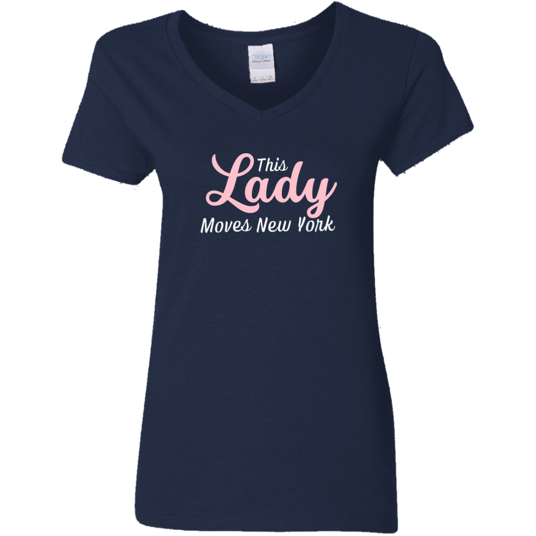 This Lady Move New York V-Neck T-Shirt