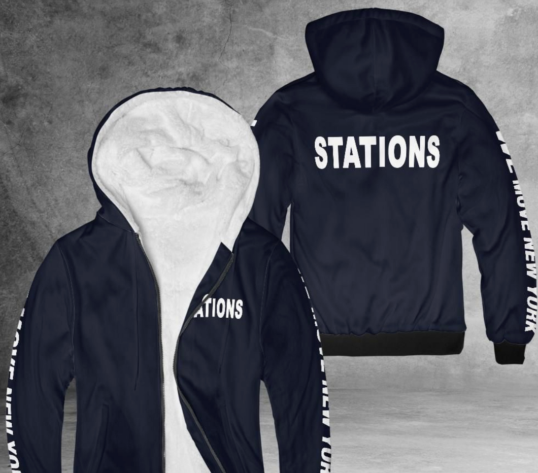 Stations Fleece blue hoodie